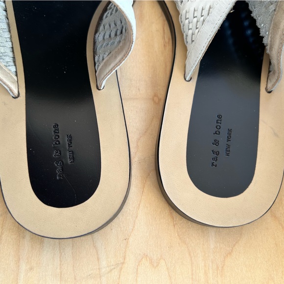 NEW Rag & Bone Ava Ivory Woven Leather Sandals Size 6 - Picture 5 of 9